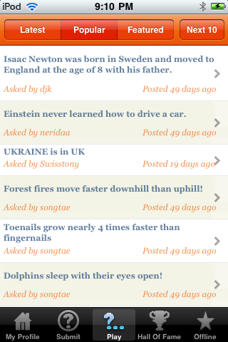 Screenshot iBluff Trivia Plus: True Or False Quiz Screenshot iBluff Trivia Plus: True Or False Quiz